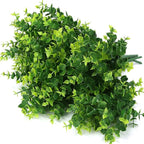 PASYOU Artificial Shrub, Fake Bush Simulation Eucalyptus Grass Greenery Leaves Plastic Plants Indoor Outdoor Outside Home Garden Office Bathroom Verandah Wedding Décor Decoration Planter Filler 4 Pcs