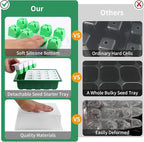 Sondiko Seed Starter Tray with Soft Silicone Cells, 80 Cells Seedling Trays Seed Startering Kit, 4 Pack Plant Starter Trays with Humidity Dome, Base Mini Greenhouse Germination Kit