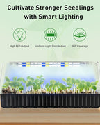 Pawfly 2 Pack Seed Starter Kit, 120 Cells, Seed Starter Trays with Adjustable Grow Light Bars & 4" Humidity Domes, Indoor Seedling Starter Trays, Reusable Plant Germination Trays, Seed Starting Trays