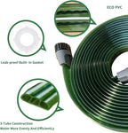 75 FT Flat Sprinkler Hose for Lawn Watering Garden Soaker Hose with Holes, Heavy Duty Lightweight No-Kink Water Hose with Stakes, Irrigation Hose, Great Fun for Kids and Dog