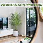 5ft Artificial Palm Tree Indoor Plant Tall Fake Tropical Paradise Palm Tree in Pot with Real Bark Design Faux Areca Palm Tree for Home Office Living Room Bedroom Farmhouse Modern Decor 1pcs
