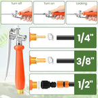 All Metal Replacement Sprayer Wand, Suitable for 1/2" Hose Quick Connector, 1/4" & 3/8" & 1/2" Brass Barb Spray Wand, Built-in Shut Valve Stainless Steel Spray Wand (29" Sprayer Wand)