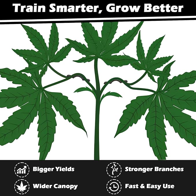 40 Pack LST Plant Training Clips – Durable & Reusable Stem Support for Low-Stress Training – Fits All Growth Stages