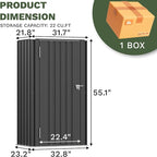 Patiowell 22 Cuft Outdoor Storage Shed with Adjustable Shelves, Metal Vertical Storage Cabinet with Lockable Door, Outdoor Waterproof Tool Garden Shed for Backyard Lawn Patio, Black
