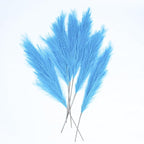 Premium Faux Navy Blue & Sky Blue Pampas Grass Decor – 43.3″8pcs Tall Fluffy Dual-Tone Feather Flowers, No Assembly 18-Branch One-Piece Stems for Coastal Boho Wedding & Modern Home Decor (8pcs 110cm)