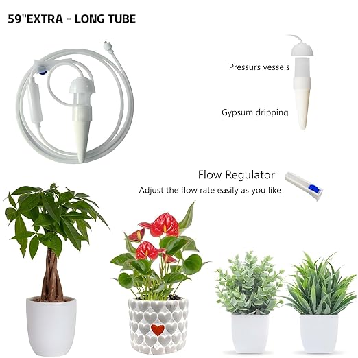 New Upgraded Plant Watering Stakes, Self Watering Stakes with Valve Switch Control, Self Watering Planter Insert for Pots, Automatic Plant Waterer for Vacation/Indoor & Outdoor Use (3)