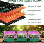 Verdenu 3PK Seed Starter Kit with Grow Light and Heat Mat, 36-Cells Indoor Large Seed Starter Tray with Humidity Dome, Adjustable LED Lighting for Seed Germination, Propagation of Vegetables