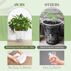 Wonderjune Self Watering Pots for Indoor Plants with Deep Reservoir and High Drainage Holes for Outdoor Plants and Flowers, Bare Root Planter(4.72'', 5.91'', 7.09'',White,9 Pcs)