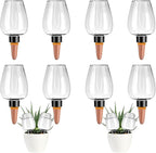 8 Pcs Plant Watering Globes Self Watering Planter Insert Plants Top Fill Water Device Plastic Water Bulbs Slow Release Terracotta for Plants, Clear