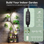 Plant Stand Indoor with Grow Lights 9 Tiered Wood Plant Shelf 62" Tall Plant Stand Metal Frame for Indoor Plants Multiple Flower Pot Holder, Large Plant Rack for Living Room Patio Corner 2 Pack