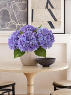 ZYTUYO 4 Pcs Bright Purple Real Touch Hydrangea Artificial Flowers Boho Lifelike Real Looking Latex Hydrangeas Flower with 20'' Long Stem for Indoor Xmas Home Decor Christmas Table Centrepiece