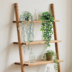 Clearain 2Pcs Fake Plants Hanging Artificial Decorations, Faux Potted Eucalyptus and Pea Pod Plants for Bathroom Home Office Desk Wall Shelf Bookcase Accessories Decor Indoor