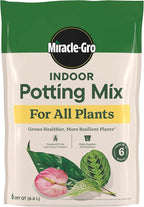 Miracle-Gro Indoor Potting Mix (6 qt.) and Plant Food (8 fl. oz.) for All Plant and Plant Care Leaf Protect & Shine (8 fl. oz.) - Bundle for Growing, Fertilizing, Protecting and Cleaning Houseplants