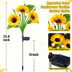 EDOF 6 Pack Sunflower with Firefly Lights,Solar Lights Outdoor Garden Decor,Solar Flowers Lights Waterproof,Sunflowers Birthday Gifts for Mom Women,Decorative Stakes Fairy Lights for Yard Patio Lawn
