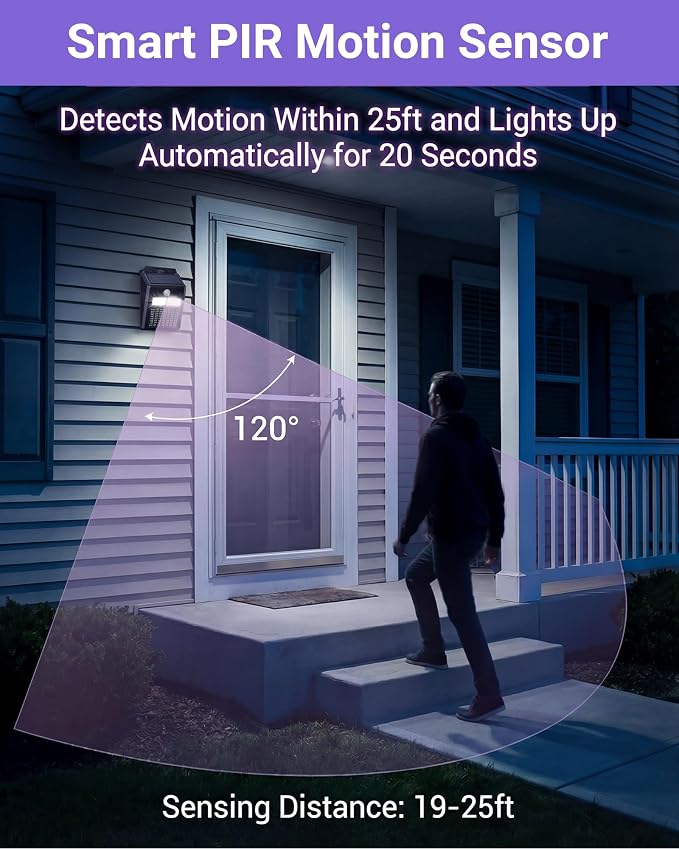 Solar Bug Zapper Outdoor - 2-in-1 Waterproof Cordless Mosquito Zapper with 3 Modes, Motion Sensor Light & UV Light, Rechargeable Mosquito Killer Lamp for Patio Yard Garden