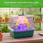 Seed Starter Tray with Grow Light, 6pcs Seed Starter Kits with Light and Humidity Domes, Timing Controller & Adjustable Brightness & 3 Light Mode, Indoor Seedling Starter Plant Germination Trays