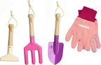 Kinderific Gardening Set, Tool Kit, for Kids, STEM, Includes Tote Bag, Spade, Watering Can, Rake, Fork, Trowel and Gloves (Princess Pink)