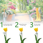 Thealyn 12 Pack 16 Inch Plant Support Stakes, Metal Single stemmed Flower Support Hoops，Garden Plant Stakes Plant Prop for Amaryllis Orchid Lily Rose Peony Tomatoes Gladiolus