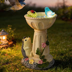 HUYIENO Solar Garden Statue Outdoor Decor Ornament Waterproof Solar Powered LED Lights for Yard, Patio, Lawn Gift for Mom, Women, Housewarming Hedgehog