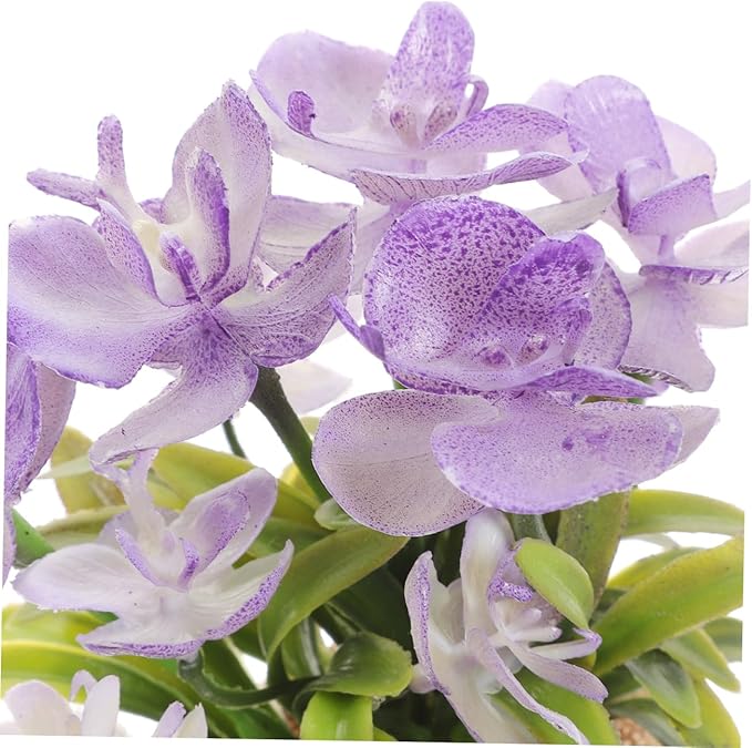 PRETYZOOM Realistic Faux Phalaenopsis Orchid Bonsai with Pot, Artificial Potted Orchid Flower for Home Décor, Living Room and Office Tabletop Decoration,