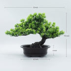 Artificial Bonsai Tree Fake Plants for Home Decor, Living Room Bathroom Bookshelf Entryway Table Wall Shelf Modern Farmhouse Decor, 9.5" Tall, Green