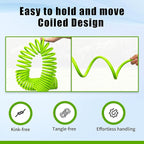 AUTOMAN Recoil Garden Water Hose 50 ft, EVA Curly Water Hose with Brass Connectors, Garden Hose Coil,Includes 7-Pattern Function Sprayer,Retractable,Corrosion Resistant Garden Coil Hose.Green