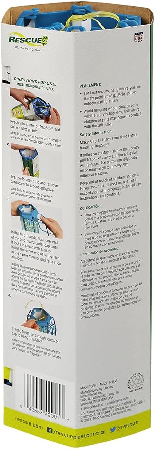 RESCUE! Deck & Patio Fly TrapStik - Odorless, Weather Resistant