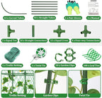 Cucumber Trellis for Raised Bed 5.4x5.5ft U-Shape Adjust Metal Garden Trellis for Climbing Plants Outdoor with Climbing Net Vegetable Arch Trellises Support Plant for Tomato Pea Fruit Squash Trellises