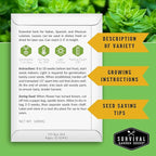 Herb Seeds Variety Pack | 10 Culinary Herbs for Planting – Basil, Cilantro, Lavender, Dill, Parsley, Oregano, Thyme, Sage, Chives, Marjoram – Indoor Kitchen Herb Kit – Survival Garden Seeds