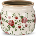 Vintage Planter Large Ceramic Plants Pot Red Plum Crack Cottage Scroll Vase Flower Vase Pot Indoor Plants Home Kitchen Decor Farmhouse Antique Decorative Gift