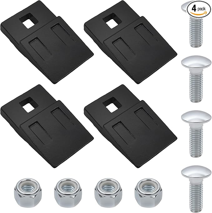 (4-Pack) 3 Point Auger Teeth Cutting Edge Replacement for Most Heavy Duty 3 Point Tractor Post Hole Digger Augers Bit Teeth Parts,with Bolts and Built-in Nylon Lock Nuts,3.2" x 2"