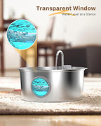 Pet Water Fountain for Large Dogs: Metal Dog Water Fountain - Silent Big Cat Fountains - 7L/236oz/1.8G Dog Drinking Fountains Inside - GROOKPET Water Fountains for Pets Indoor Large - 9 Filters