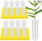 Beeveer 2 Short Peg Rack with 16 Large Floral Tubes Floral Water Tubes for Feeding Fresh Milkweed Cuttings Host Plants Nectar Flowers Habitat Supplies
