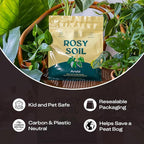 Rosy Soil Aroid Soil Potting Mix - Peat-Free, Microbially Active Biochar Powered Soil for Aroids - Superior Aeration & Drainage for Aroid Plants - Ideal for Indoor Gardening - 4 Quarts