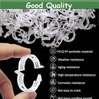 Plant Support Clips -100PK, White Tomato Clips for String Trellis, Grape Vine Clips for Garden Netting Climbing Plants, Secured Plastic Plant Clips