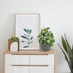 Artificial Plants Indoor Outdoor, Faux Variegated Oak Leaf Plant, Fake Potted Plants Artificial Decor for Coffee Table Desk Shelf, Faux Plants Indoor for Living Room Bathroom Bedroom Entryway Office