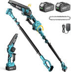 SEESII 2-in-1 Electric Pole Saws: Brushless Mini Chainsaw Cordless 6 Inch, 2 x 4000mAh Batteries, Pole Saw for Tree Trimming,Hand held Chain Saw with Extension Pole for Tree Limb Branch Cutter,P6 Ace