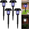 Qualirey 4 Pcs Solar Bug Zapper Waterproof Mosquito Killer Solar Light Power Repellent Lamp for Moth, Gnat, Fly, Small Flying Insect Indoor Outdoor Garden Patio, Purple & White (Plastic, Black)