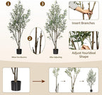 Artificial Olive Trees,6FT Tall Faux Olive Tree with Planter,Fake Olive Tree for Modern Home Office House Living Room Decor