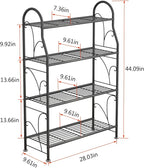 SORCEDAS Plant Stand Indoor Outdoor Plant Shelf 4 Tier Metal Corner Flower Stand Multiple Holder for Patio Garden Balcony Living Room, Dark Grey