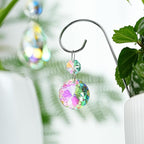 HDCRYSTALGIFTS Set 4 Small Trellis with Crystal Prisms Suncatchers for Mini Potted Plants Decorations, Rainbow Maker Plant Stakes Sun Catchers Plant Accessories Indoor (Sliver,7.5inch)