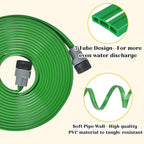 Sprinkler Soaker Hose for Yard 50 FT(25 ft 2pack) with Holes, Flat Garden Soaker Hose with Splitters and Staples, Drip Hose Sprinkler Watering Drip Irrigation Hoses for Lawn Garden Watering System
