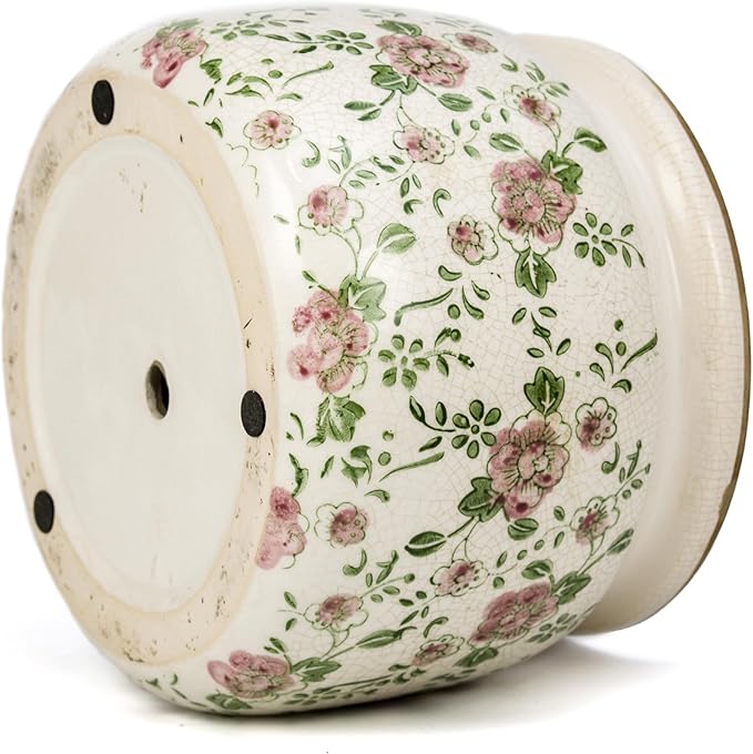Dosayes Large Ceramic Pot for Planters, Ice Crack Glazed Flower Pot with Drainage Holes,5.91inch Vintage Planters for Indoor and Outdoor (RED)