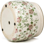 Dosayes Large Ceramic Pot for Planters, Ice Crack Glazed Flower Pot with Drainage Holes,5.91inch Vintage Planters for Indoor and Outdoor (RED)