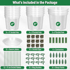 12 Pack Plastic Orchid Pots with Holes, 4, 5, 6 Inch Clear Orchid Pots for Repotting with Saucers Drainage and Plant Stakes, Large Small Breathable Orchids Planter Plant Pot