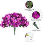 Ivydale Spring Artificial Flowers for Outdoors, 4 Bundles Fake Bougainvillea UV Resistant Faux Silk Flowers Realistic Outdoor Plants for Planter Patio Porch Window Garden Home Decor, Mixed Fuchsia