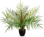 Briful Large Fake Plants 19.7'' Potted Faux Palm Plant Realistic Greenery Artificial Plants Indoor for Home Decor Farmhouse Centerpieces Wedding