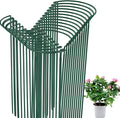 Tioncy 24 Pcs 24 H x 10 W Plant Support Stakes Cages for Garden, Metal Half Round Plants Tension Rods for Indoor Outdoor Large Tall Flower Vegetables Tomato Peony Rose Support