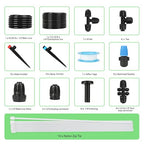 Drip Irrigation Kit – 2026 New Quick-Connect Micro Irrigation System with 46FT 1/2'' Tubing, Locking Nozzle Emitters, Adjustable Misting Sprayers for Gardens, Lawns, Raised Beds and Greenhouses