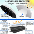 2 PACK Beach Umbrella with Clamp, 360 ° Adjustable Umbrellas for Chair, UPF50+ Umbrella for Beach Chair, Patio Chair, Wheelchair, Camping Chair, Golf Carts (Chair Not Included)